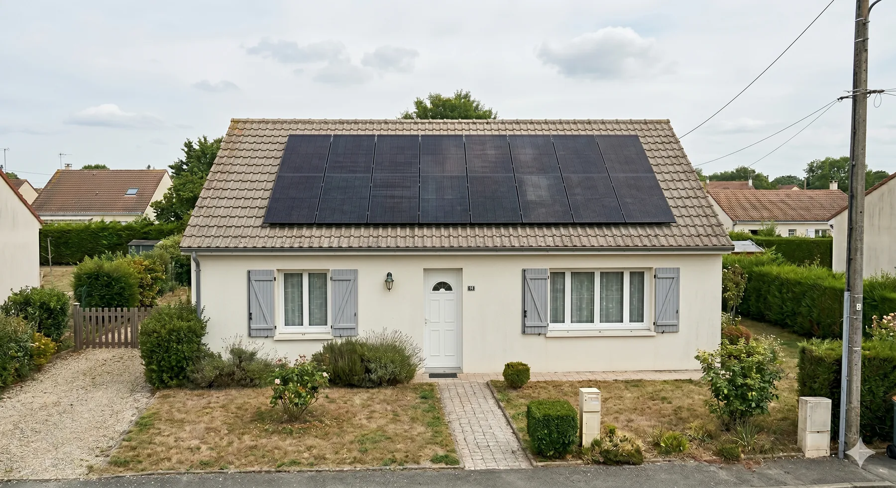 Installation photovoltaïque 6,5 kWc à Poitiers, panneaux noirs en toiture